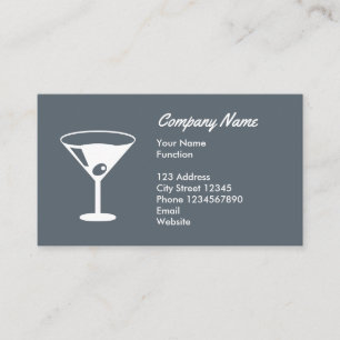 Bartender business card with cocktail glass logo