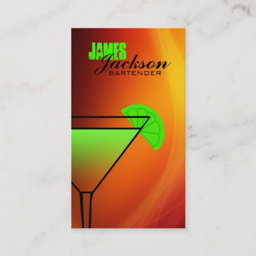 Customizable Bartender Business Cards