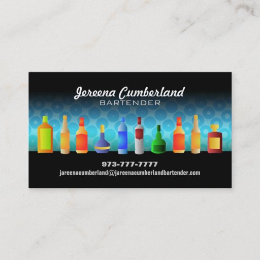 Customizable Bartender Business Cards