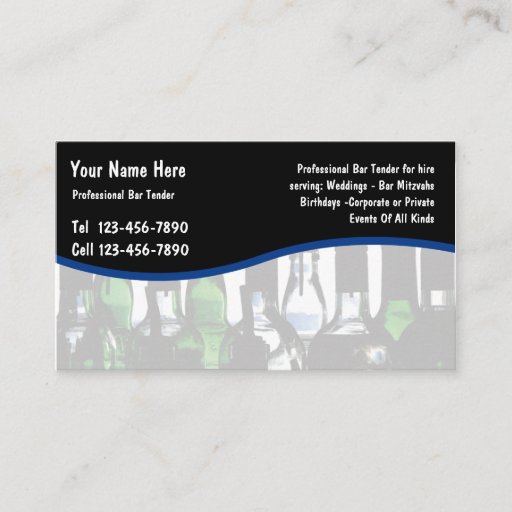 Customizable Bartender Business Cards