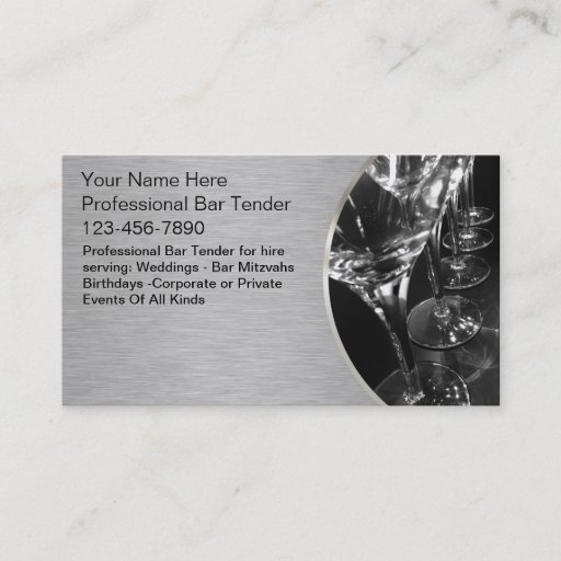 Customizable Bartender Business Cards