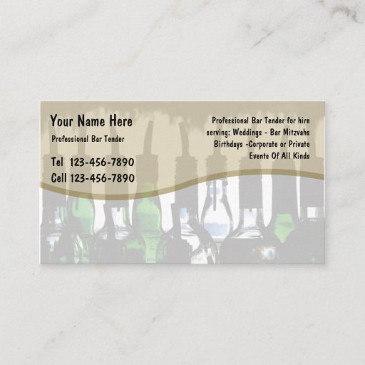 Customizable Bartender Business Cards