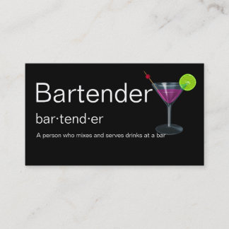 Bartender Business Cards