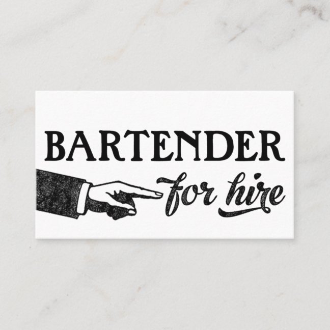 Bartender Business Cards – Cool Vintage