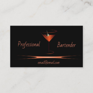 Bartender business cards - Red classy cards