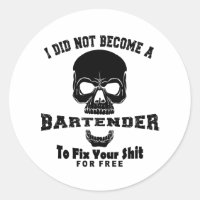Bartender Classic Round Sticker