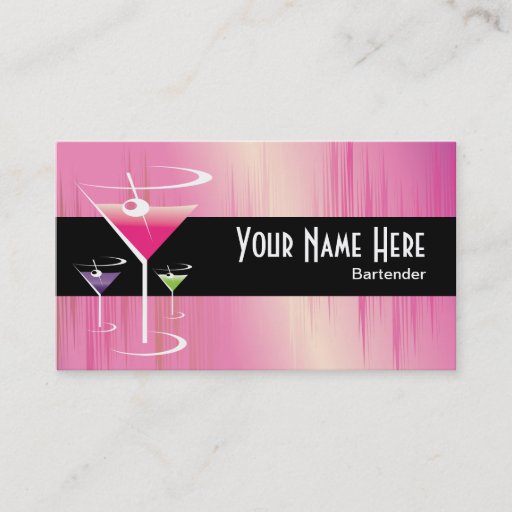 Customizable Bartender Classy Business Card