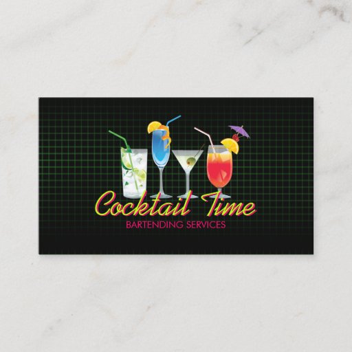Customizable Bartender Cocktail Drinks Mixologist business card