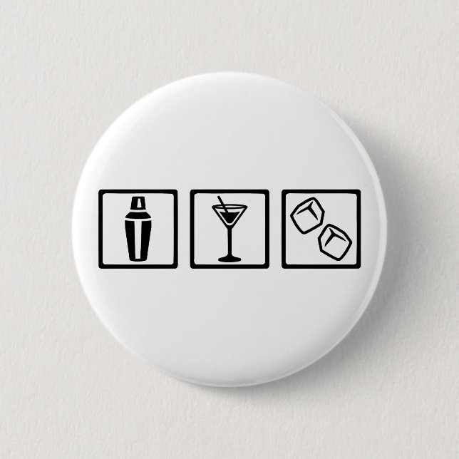 Bartender cocktail party pinback button (Front)