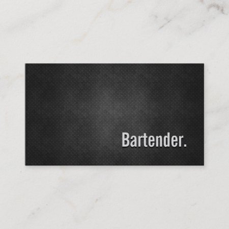 Bartender Cool Black Metal Simplicity Business Card