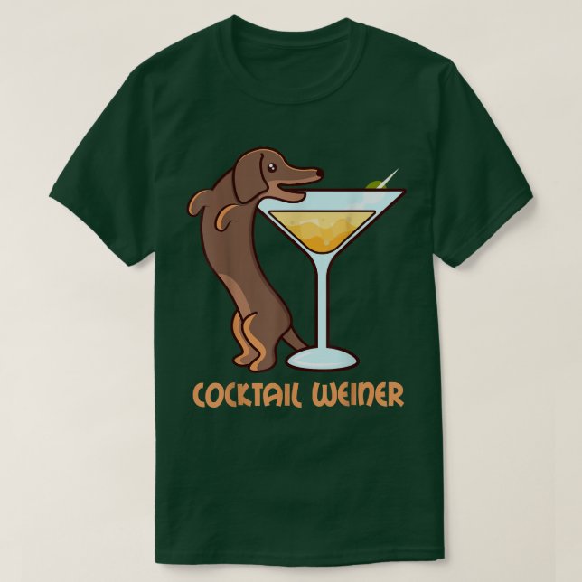Bartender Dachshund Dackel COCKTAIL WEINER Dog Own T-Shirt (Design Front)