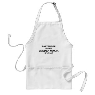 Bartender Deadly Ninja by Night Adult Apron