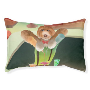 Bartender Dog: Neon Bar & Cocktail Mixology Pet Bed