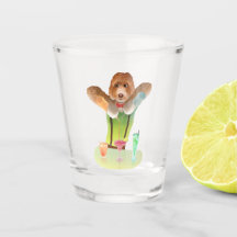 Bartender Dog Shot Glass | Neon Bar Night