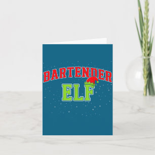 Bartender Elf Christmas Family Matching Group Xmas Card
