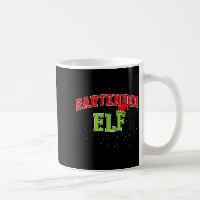 Bartender Elf Christmas Family Matching Group Xmas Coffee Mug (Right)