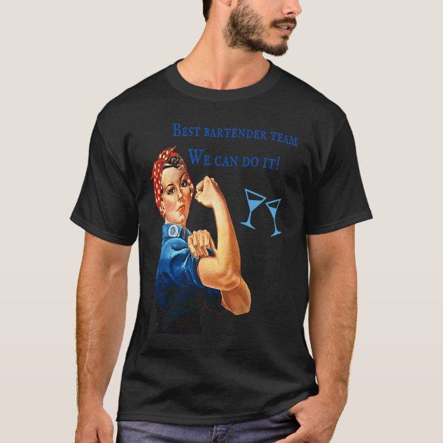 Bartender Employee Best Team Funny Woman T Mixolog T-Shirt (Front)
