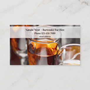 Bartender For Hire Barhop Business Cards