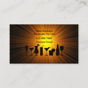 Bartender For Hire Barhop Business Cards