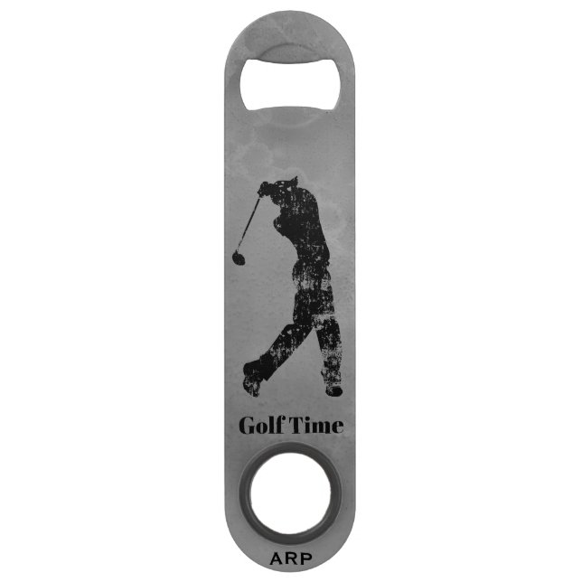 *~* Bartender Gray Marble Textured Golfer Bar Key (Back)