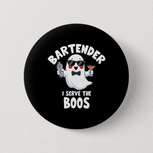 Bartender Halloween Costume I Serve The Boos Men W Button