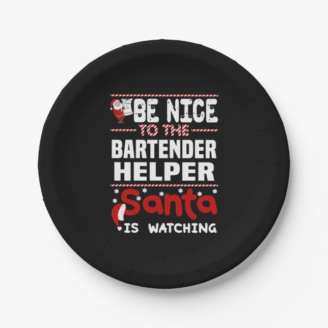 Bartender Helper Paper Plates (Front)
