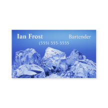 Bartender Ice Cube Business Cards - Pale Blue Back