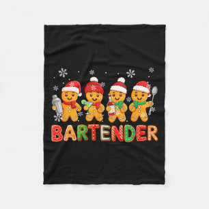 Bartender Job Group Santa Gingerbreads Xmas Cookie Fleece Blanket