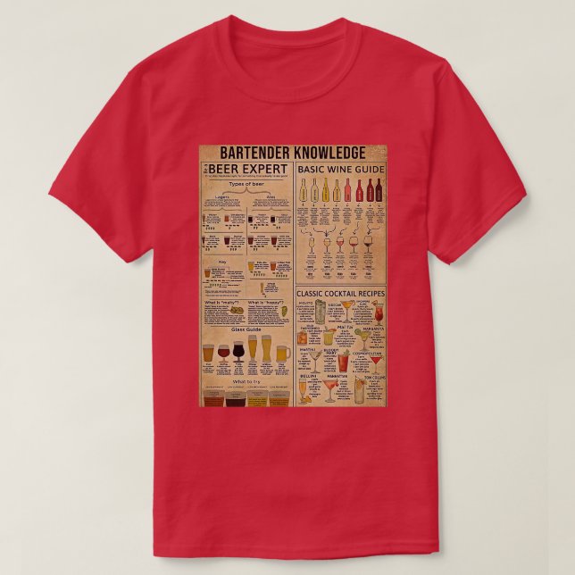 Bartender Knowledge 1 T-Shirt (Design Front)