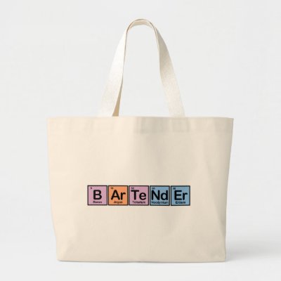 Bartender made of Elements Large Tote Bag