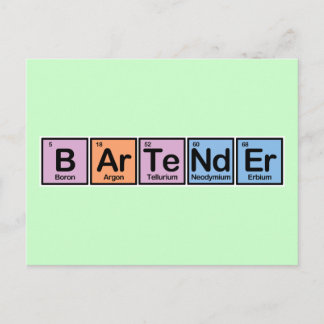 Bartender made of Elements Postcard