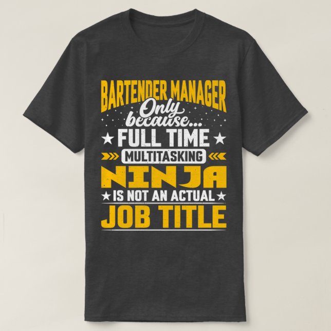 Bartender Manager Job Title Funny Bartender CEO Di T-Shirt (Design Front)