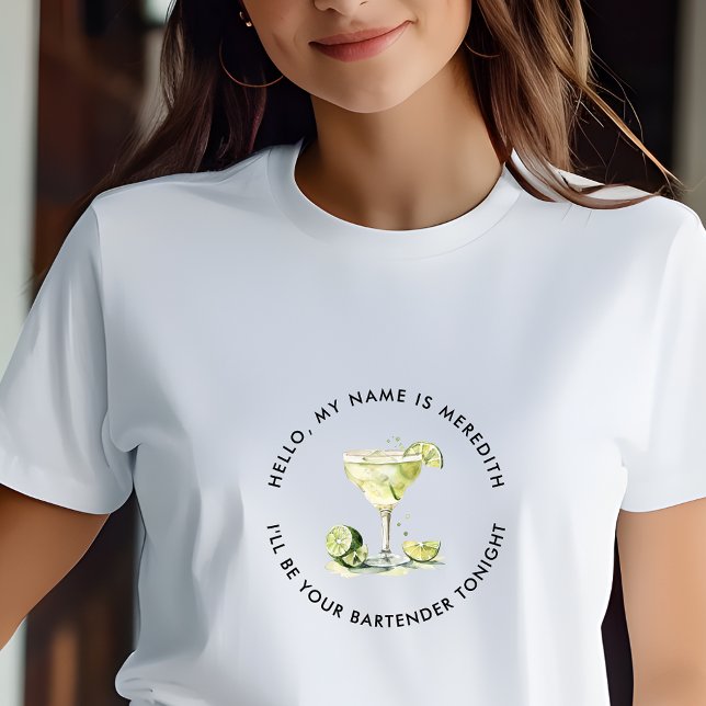 Bartender Margarita Cocktail Personalized Event T-Shirt (Bartender Margarita Cocktail Personalized Logo Event T-Shirt)