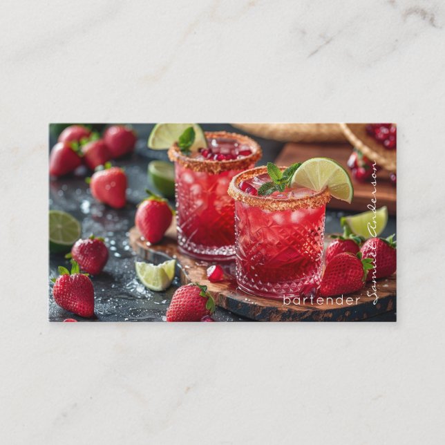 Bartender Mixologist Business Cards (Front)