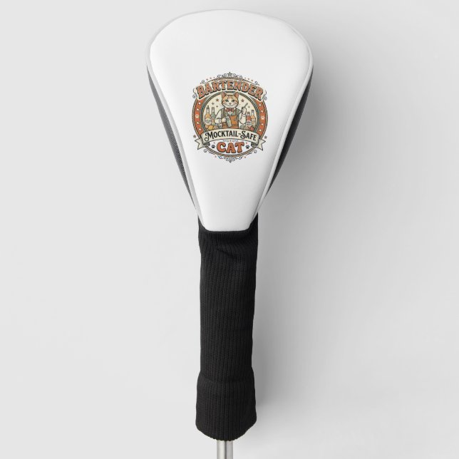 Bartender Mocktail-Safe Cat Bartender Mocktail-Saf Golf Head Cover (Front)