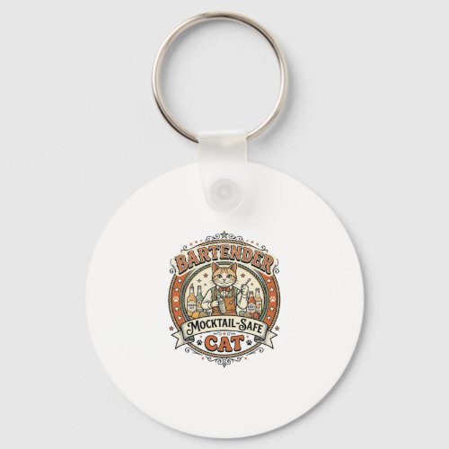 Bartender Mocktail-Safe Cat Bartender Mocktail-Saf Keychain