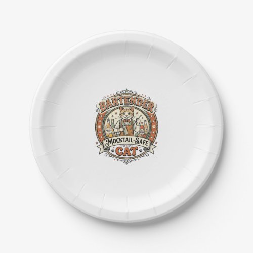 Bartender Mocktail-Safe Cat Bartender Mocktail-Saf Paper Plates