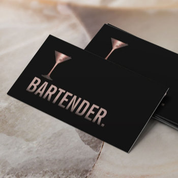 Bartender Modern Rose Gold Wine Sommelier Business Card by cardfactory at Zazzle
