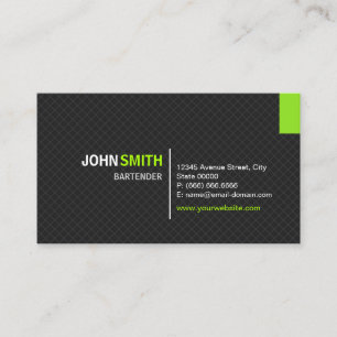 Bartender - Modern Twill Grid Business Card