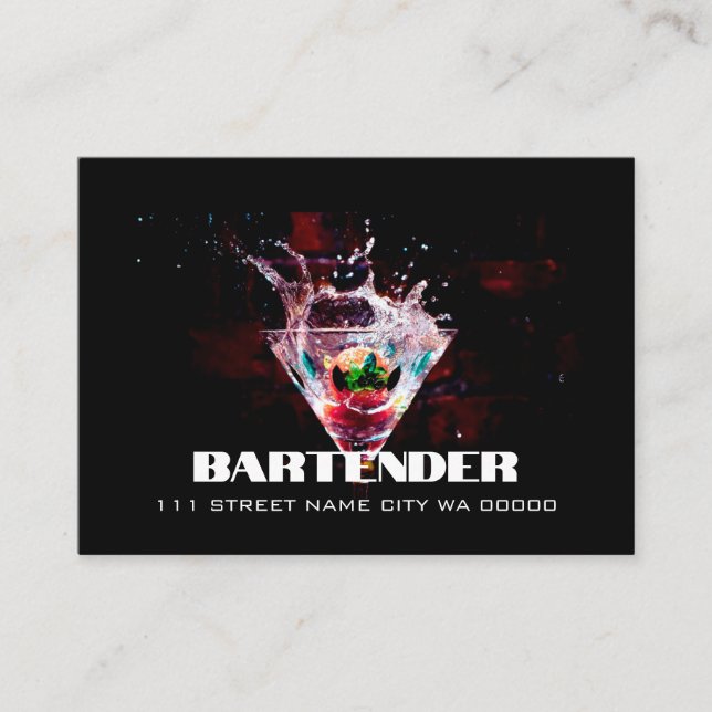 Bartender Nightlife Business Card (Front)