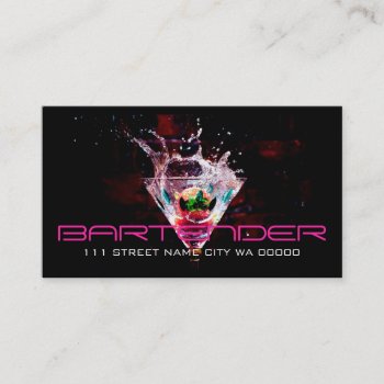 Bartender Nightlife Business Card by imageO at Zazzle