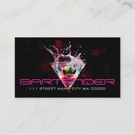Bartender Nightlife Business Card
