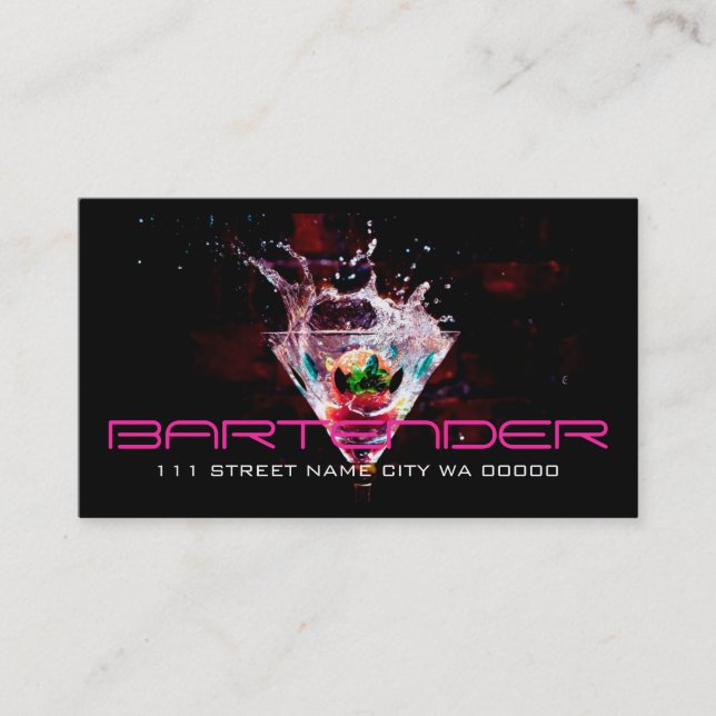 Bartender Nightlife Business Card (Front)
