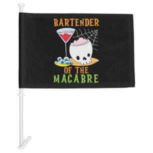 Bartender of the Macabre Bartender Halloween Car Flag