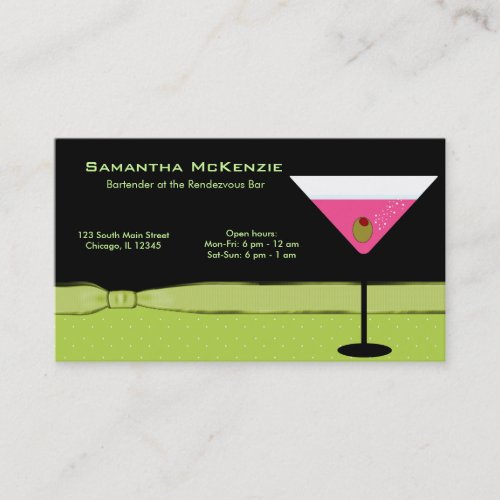 Bartender/Owner Bar Business Card Template