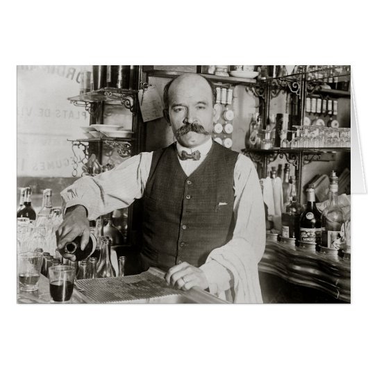 Bartender Pouring Drink, 1910 Cards (Front Horizontal)