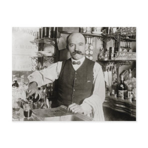 Bartender Pouring Drink, 1910 Postcard