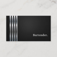 Bartender Professional Black Silver Business Card at Zazzle