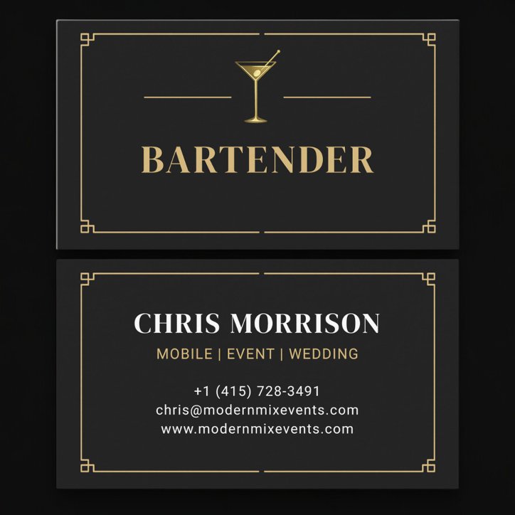 Bartender Professional Business Card