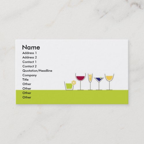Bartender Profile Card Business Cards